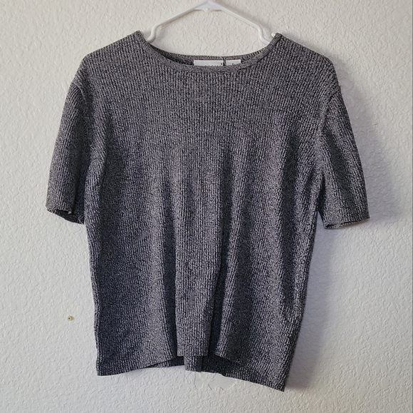 Kim Rogers Sport Gray Short Sleeved Sweater Size Large Petite - Picture 2 of 9